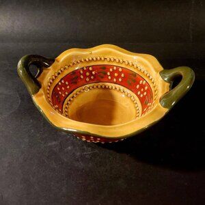 Hand-Painted Mexican Pottery Bowl Talavera Style